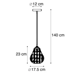 QAZQA Pendelleuchten|Wohnzimmerlampen*Orientalische Hängelampe Gold 17,5cm - Billa Dia