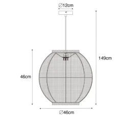 Kinder QAZQA Kinderzimmerlampen|Pendelleuchten*Orientalische Hängelampe Naturstoff 46 cm - Rob