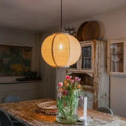 Kinder QAZQA Kinderzimmerlampen|Pendelleuchten*Orientalische Hängelampe Naturstoff 48 cm - Rob