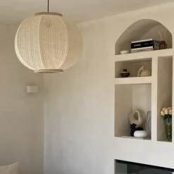 Kinder QAZQA Kinderzimmerlampen|Pendelleuchten*Orientalische Hängelampe Naturstoff 48 cm - Rob