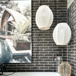 Kinder QAZQA Kinderzimmerlampen|Pendelleuchten*Orientalische Hängelampe Naturstoff 35 cm - Rob