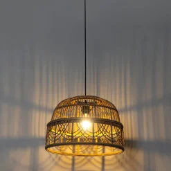QAZQA Pendelleuchten|Wohnzimmerlampen*Orientalische Hängelampe Rattan 44 cm - Michelle