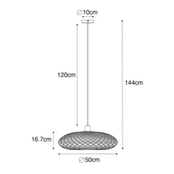 Kinder QAZQA Kinderzimmerlampen|Pendelleuchten*Orientalische Hängelampe schwarzer Bambus 50 cm - Ostrava
