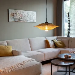 Kinder QAZQA Kinderzimmerlampen|Pendelleuchten*Orientalische Hängelampe schwarz mit Bambus 50cm - Rina