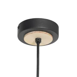 QAZQA Pendelleuchten|Wohnzimmerlampen*Orientalische Hängelampe schwarz mit Rattan 30 cm - Magna Rattan