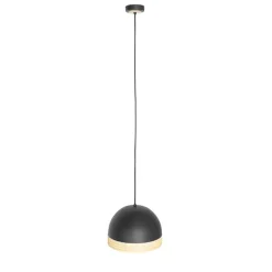 QAZQA Pendelleuchten|Wohnzimmerlampen*Orientalische Hängelampe schwarz mit Rattan 30 cm - Magna Rattan