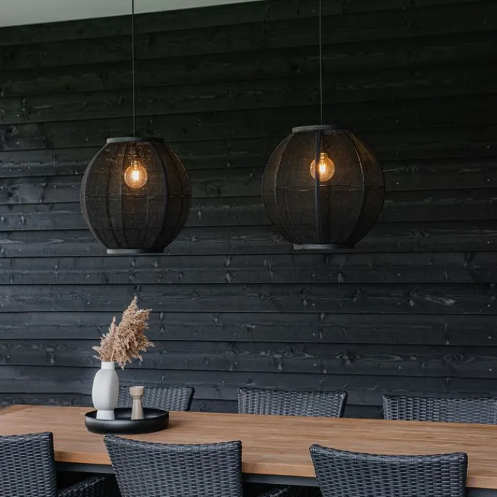 Kinder QAZQA Kinderzimmerlampen|Pendelleuchten*Orientalische Hängelampe Schwarz Stoff 35 cm - Rob