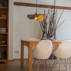 QAZQA Pendelleuchten|Wohnzimmerlampen*Orientalische Hängelampe schwarz mit Gold 50 cm - Japke