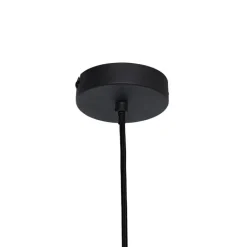 QAZQA Pendelleuchten|Wohnzimmerlampen*Orientalische Hängelampe schwarz mit natürlichem Bambus 30 cm - Pua