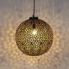 QAZQA Pendelleuchten|Wohnzimmerlampen*Orientalische Hängelampe schwarz mit Gold 45 cm - Radiante