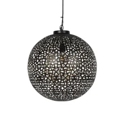 QAZQA Pendelleuchten|Wohnzimmerlampen*Orientalische Hängelampe schwarz mit Gold 45 cm - Radiante