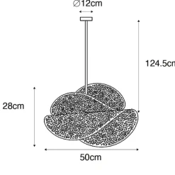 QAZQA Pendelleuchten|Esszimmerlampen*Orientalische Hängelampe schwarz mit Gold 28 cm - Japke