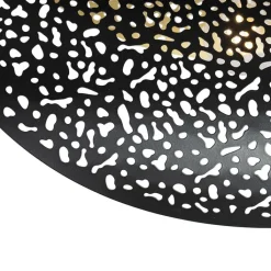 QAZQA Pendelleuchten|Esszimmerlampen*Orientalische Hängelampe schwarz mit Gold 28 cm - Japke