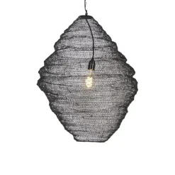 QAZQA Pendelleuchten|Wohnzimmerlampen*Orientalische Hängelampe schwarz 60 cm - Nidum