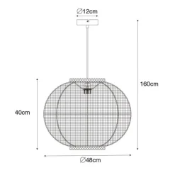 Kinder QAZQA Kinderzimmerlampen|Pendelleuchten*Orientalische Hängelampe Schwarz Stoff 48 cm - Rob