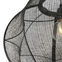 Kinder QAZQA Kinderzimmerlampen|Pendelleuchten*Orientalische Hängelampe Schwarz Stoff 48 cm - Rob