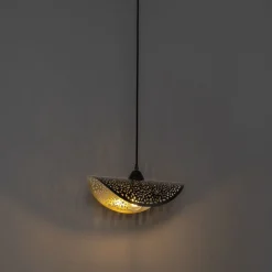 QAZQA Pendelleuchten|Wohnzimmerlampen*Orientalische Hängelampe schwarz mit Gold 35 cm - Japke
