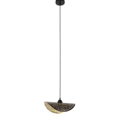 QAZQA Pendelleuchten|Wohnzimmerlampen*Orientalische Hängelampe schwarz mit Gold 35 cm - Japke