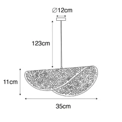 QAZQA Pendelleuchten|Wohnzimmerlampen*Orientalische Hängelampe schwarz mit Gold 35 cm - Japke