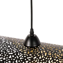 QAZQA Pendelleuchten|Wohnzimmerlampen*Orientalische Hängelampe schwarz mit Gold 35 cm - Japke