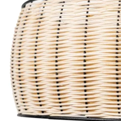 QAZQA Pendelleuchten|Wohnzimmerlampen*Orientalische Hängelampe schwarz mit Rattan 38 cm - Emir