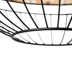 QAZQA Pendelleuchten|Wohnzimmerlampen*Orientalische Hängelampe schwarz mit Rattan 38 cm - Emir
