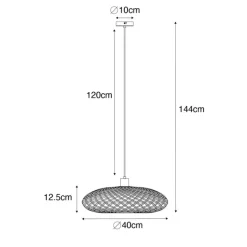 Kinder QAZQA Kinderzimmerlampen|Pendelleuchten*Orientalische Hängelampe schwarzer Bambus 40 cm - Ostrava