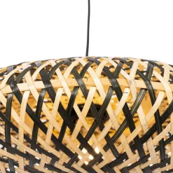 Kinder QAZQA Kinderzimmerlampen|Pendelleuchten*Orientalische Hängelampe schwarzer Bambus 40 cm - Ostrava
