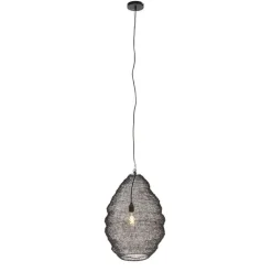 QAZQA Pendelleuchten|Wohnzimmerlampen*Orientalische Hängelampe schwarz 45 cm - Nidum
