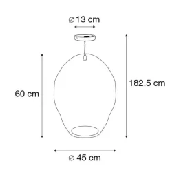 QAZQA Pendelleuchten|Wohnzimmerlampen*Orientalische Hängelampe schwarz 45 cm - Nidum