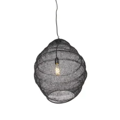 QAZQA Pendelleuchten|Wohnzimmerlampen*Orientalische Hängelampe schwarz 45 cm - Nidum