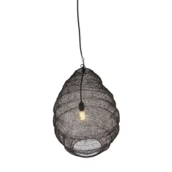 QAZQA Pendelleuchten|Wohnzimmerlampen*Orientalische Hängelampe schwarz 45 cm - Nidum