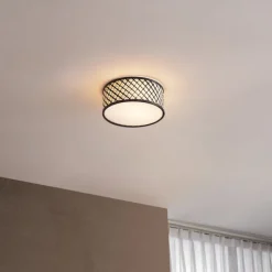 QAZQA Deckenleuchten|Wohnzimmerlampen*Orientalische Rattan Deckenleuchte mit Schwarz 30cm - Tremmo