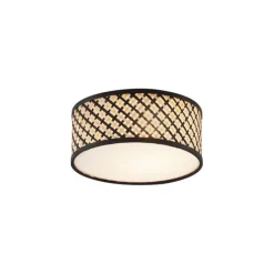 QAZQA Deckenleuchten|Wohnzimmerlampen*Orientalische Rattan Deckenleuchte mit Schwarz 30cm - Tremmo