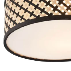 QAZQA Deckenleuchten|Wohnzimmerlampen*Orientalische Rattan Deckenleuchte mit Schwarz 30cm - Tremmo