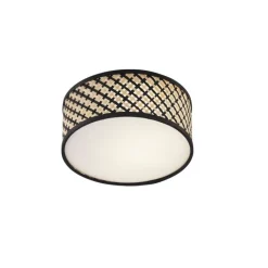 QAZQA Deckenleuchten|Wohnzimmerlampen*Orientalische Rattan Deckenleuchte mit Schwarz 30cm - Tremmo