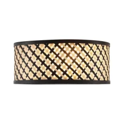 QAZQA Deckenleuchten|Wohnzimmerlampen*Orientalische Rattan Deckenleuchte mit Schwarz 30cm - Tremmo