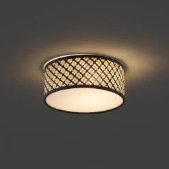 QAZQA Deckenleuchten|Wohnzimmerlampen*Orientalische Rattan Deckenleuchte mit Schwarz 30cm - Tremmo