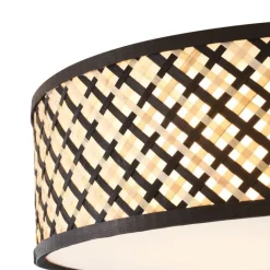 QAZQA Deckenleuchten|Wohnzimmerlampen*Orientalische Rattan Deckenleuchte mit Schwarz 40cm - Tremmo
