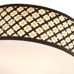 QAZQA Deckenleuchten|Wohnzimmerlampen*Orientalische Rattan Deckenleuchte mit Schwarz 40cm - Tremmo