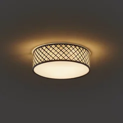 QAZQA Deckenleuchten|Wohnzimmerlampen*Orientalische Rattan Deckenleuchte mit Schwarz 40cm - Tremmo