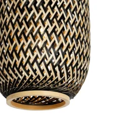 QAZQA Stehlampen|Wohnzimmerlampen*Orientalische Stehlampe aus Bambus mit Schwarz - Yvonne