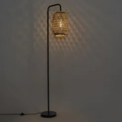 QAZQA Stehlampen|Wohnzimmerlampen*Orientalische Stehlampe aus Bambus mit Schwarz - Yvonne