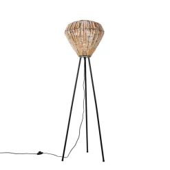 QAZQA Stehlampen|Wohnzimmerlampen*Orientalische Stehlampe beige mit Perlen - Moti