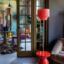 QAZQA Stehlampen|Wohnzimmerlampen*Orientalische Stehlampe goldrosa Schirm mit Fransen - Franxa