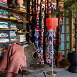 QAZQA Stehlampen|Wohnzimmerlampen*Orientalische Stehlampe goldrosa Schirm mit Fransen - Franxa