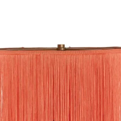 QAZQA Stehlampen|Wohnzimmerlampen*Orientalische Stehlampe goldrosa Schirm mit Fransen - Franxa