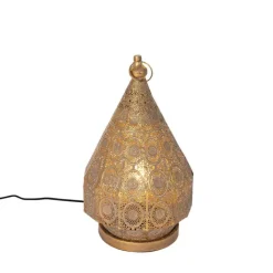 QAZQA Tischlampen|Wohnzimmerlampen*Orientalische Tischlampe Gold 26 cm - Mowgli