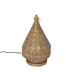 QAZQA Tischlampen|Wohnzimmerlampen*Orientalische Tischlampe Gold 26 cm - Mowgli