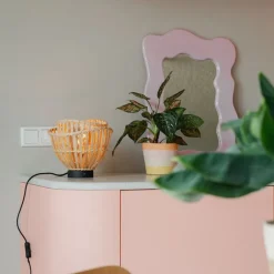 QAZQA Tischlampen|Wohnzimmerlampen*Orientalische Tischlampe schwarz mit natürlichem Bambus - Pua